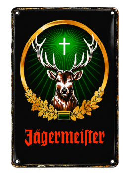 Jägermeister Blechschild – Hirsch Logo | Bar Deko Vintage Metall Schild