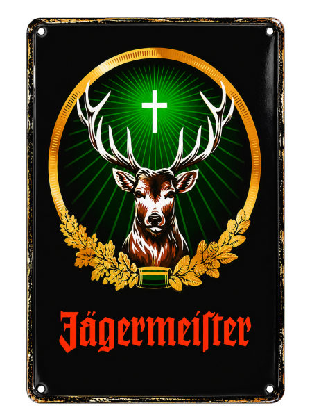 Jägermeister Blechschild – Hirsch Logo | Bar Deko Vintage Metall Schild
