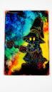 Fantasy Magier Blechschild – Mystischer Zauberer | Gamer & Nerd Wanddeko aus Metall