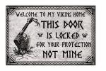 Wikinger Blechschild – This Door Is Locked | Viking Deko mit starkem Spruch